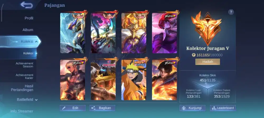 Jual akun mobile legends