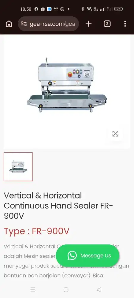 Getra FR-900V CONTINUOS BAND SELAER -MESIN SEAL