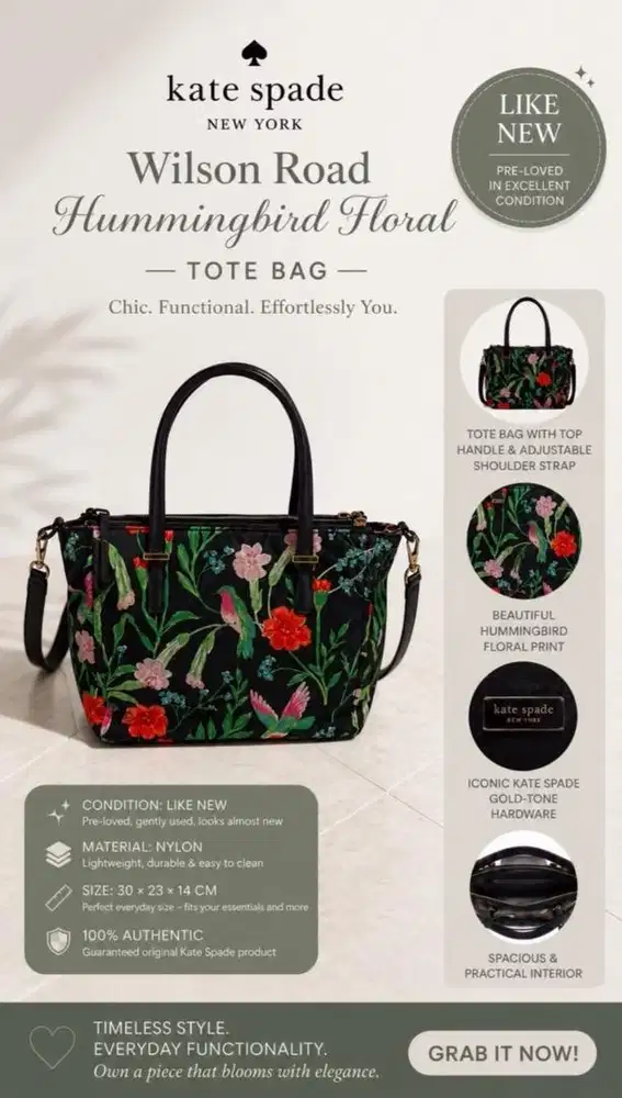Kate Spade Wilson Road Hummingbird Floral