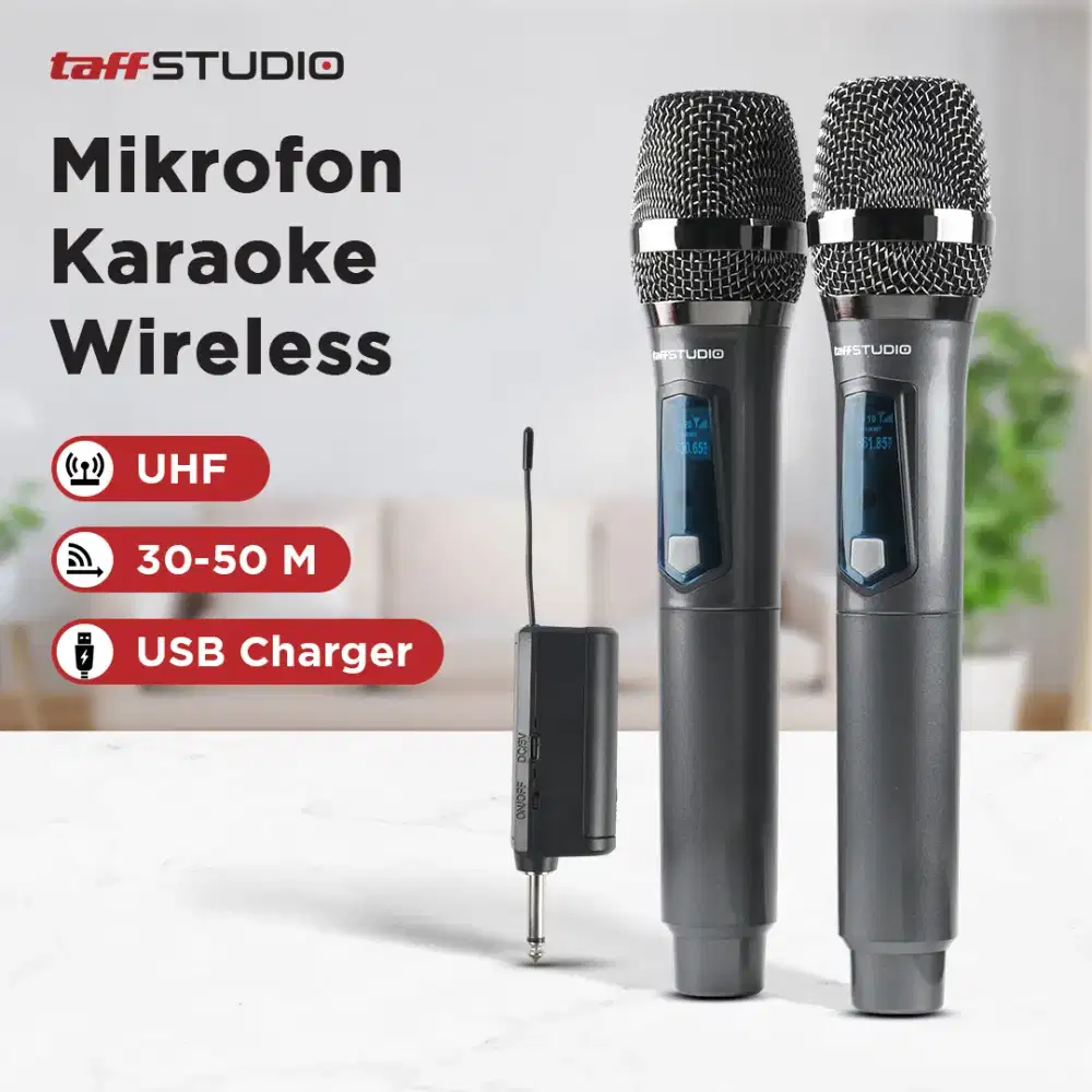 TaffSTUDIO Mikrofon Karaoke Wireless Portable KTV 2.4GHz