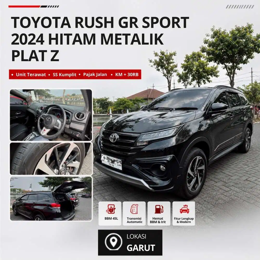 Mobil Toyota Rush 2024 Hitam Metalik Plat Z