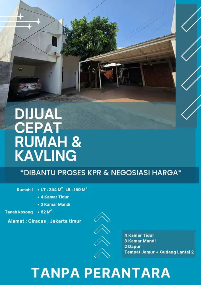 Di Jual Cepat 1 unit Rumah dan 1 Kavling