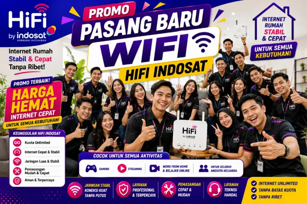 Info dan pendaftaran wifi Hifi Indosat