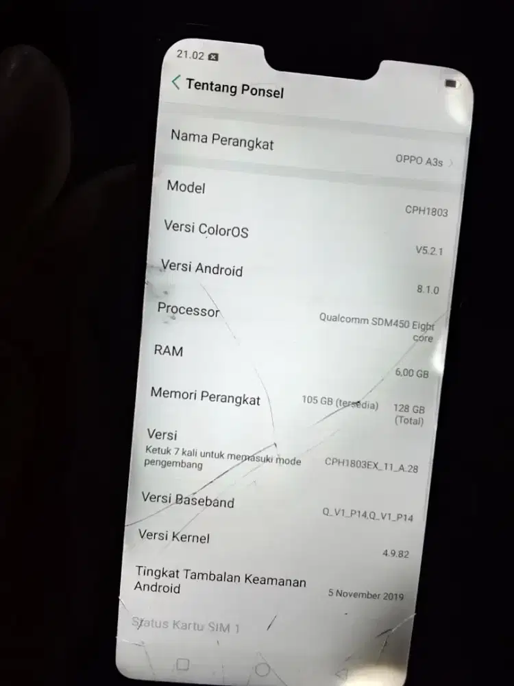oppo a3s ram 6/128