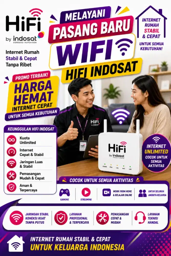 Melayani pasang baru wifi Hifi Indosat