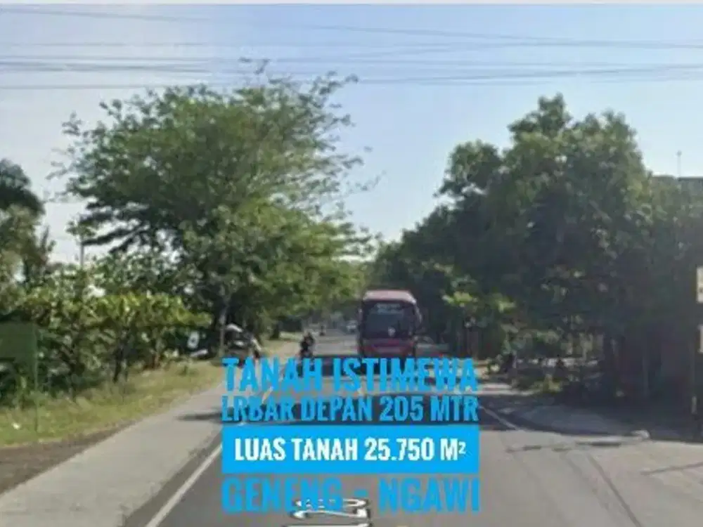 (AD) Tanah Pekarangan LD 205 mtr, NOL Jl Raya Propinsi Madiun-NGAWI Ciamik