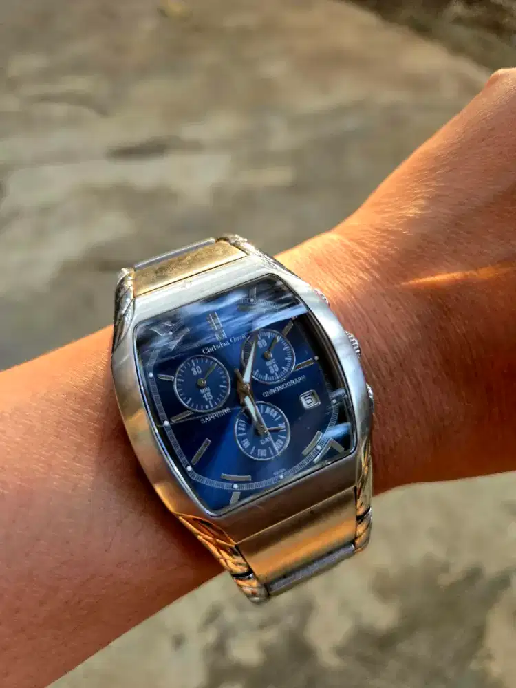 Dijual Chistian Green Chronograph – Blue Dial | Stainless Steel