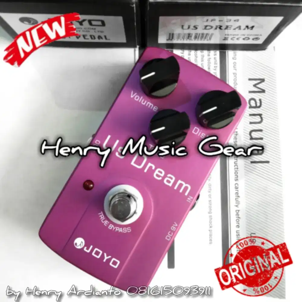 Joyo JF34 US Dream Distortion Original Klon dari Suhr Riot BARU