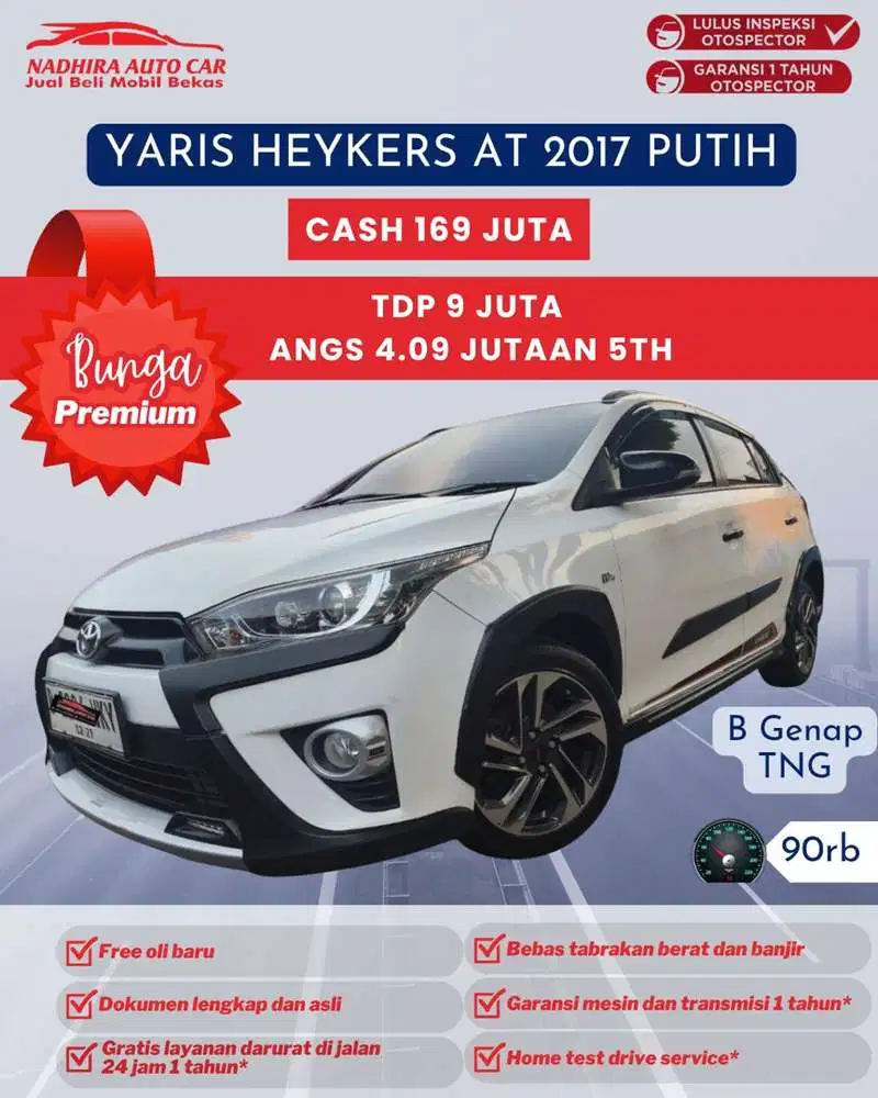 Angsuran Bunga Premium 4 Jutaan Yaris Heykers AT 2017 Putih