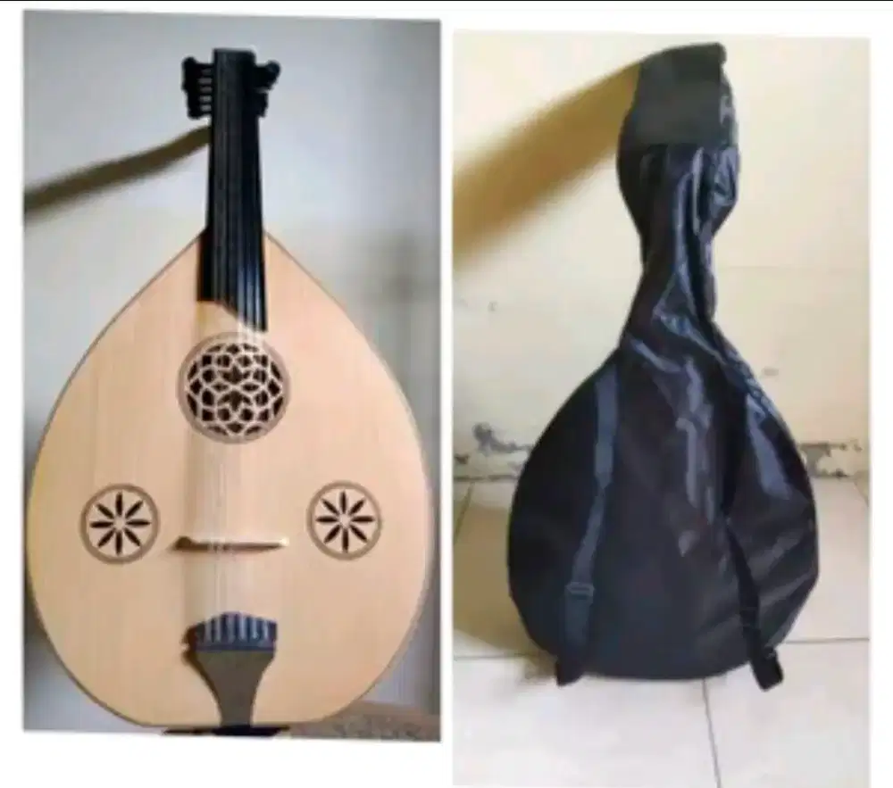 Gitar Gambus Akustik Elektrik, Preamp Tuner Colokan Jack, Tas Gitas