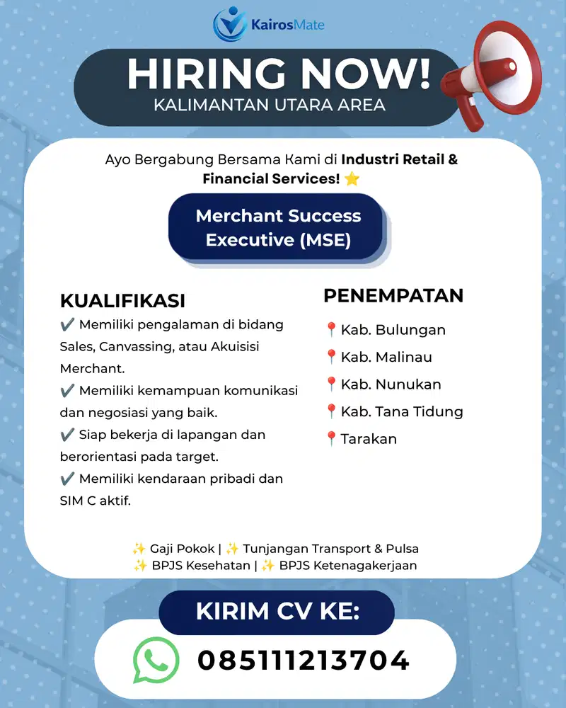 Lowongan Kerja Daerah Kalimantan (Prioritas ada di deskripsi)