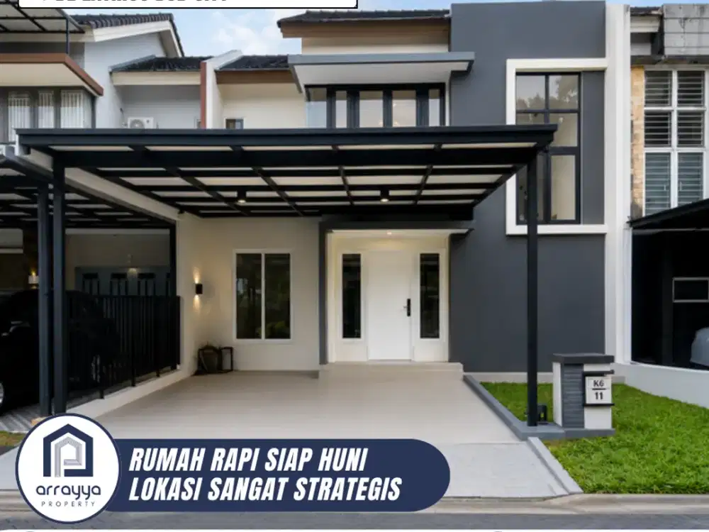 DIJUAL RUMAH CANTIK 2 LANTAI SIAP HUNI LINGKUNGAN ASRI DI DELATINOS BSD (HRB211)