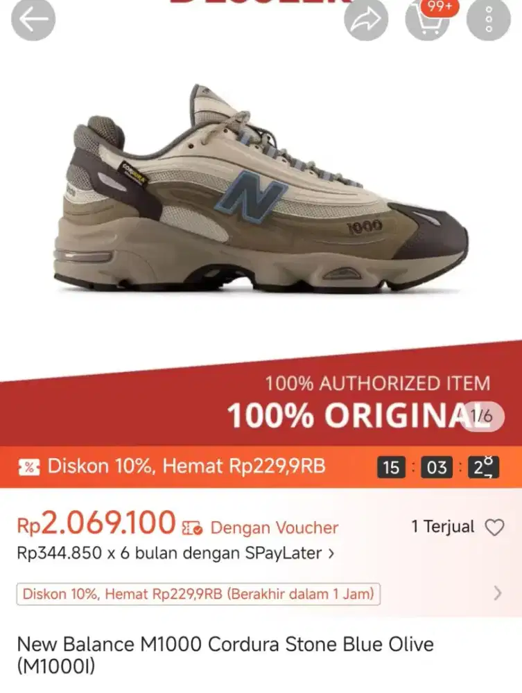 Sepatu New Balance NB M1000 Cordura size 42 / 26,5 cm