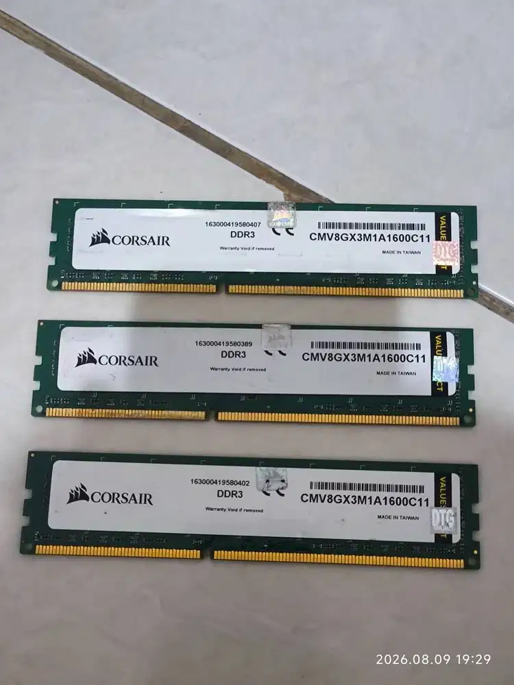 RAM LONGDIMM PC 8GB DDR3 CORSAIR VALUESELECT 1600MHz CMV8GXM1A1600C11