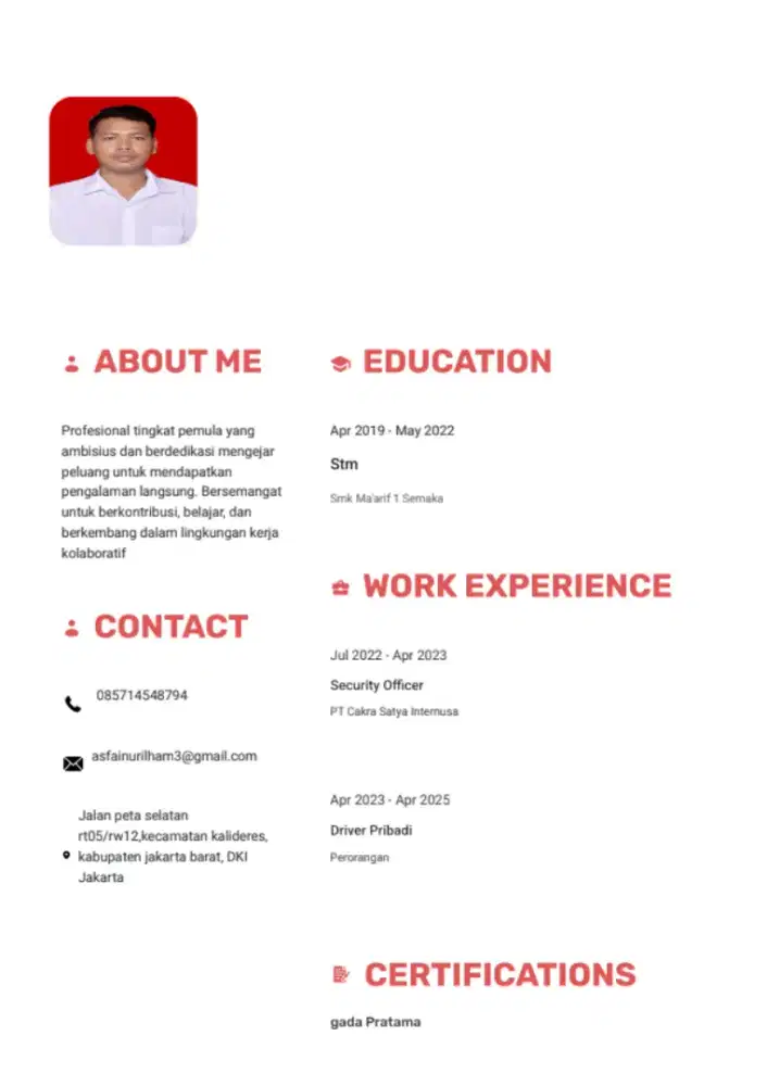 Jasa driver freelance