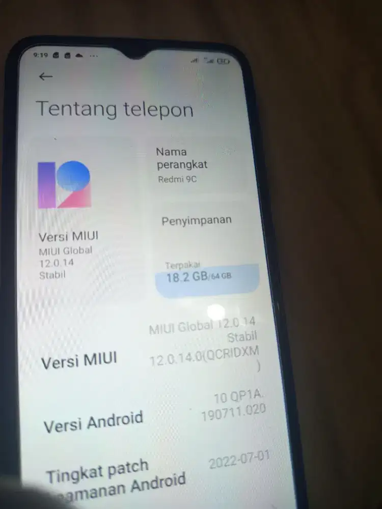 Redmi 9Cmsh mulus wanna, biru