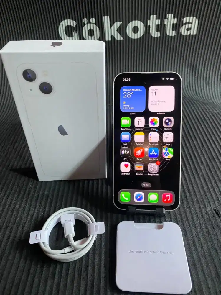 Iphone 13 128gb white inter all operator fullset mulus no minus