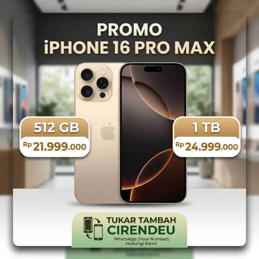 iPhone 16 Pro Max FREE ASURANSI 2TAHUN!