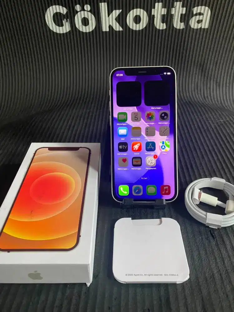 Iphone 12 mini 128gb white inter all operator fulset mulus normal