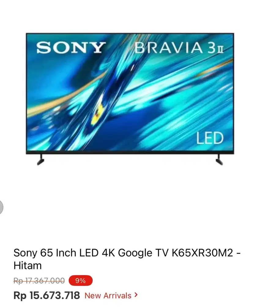 SONY GOOGLE TV 4K 65inci