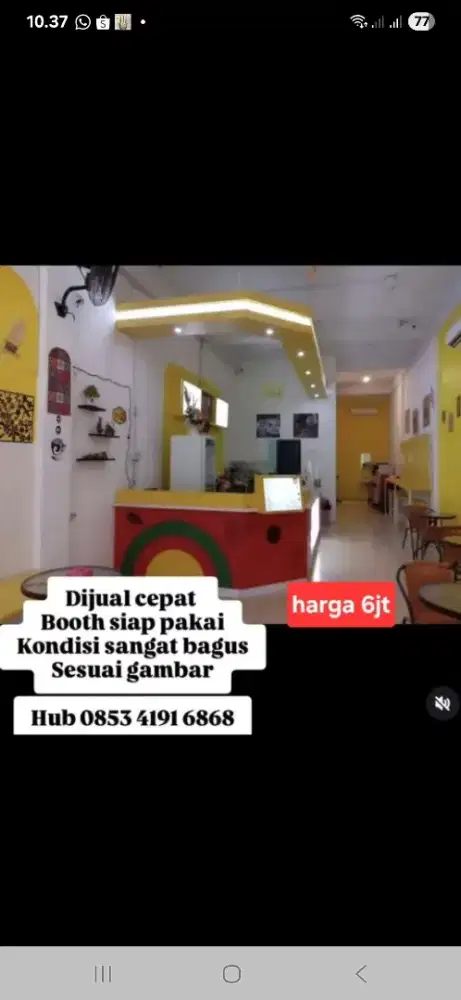 Dijual cepat booth ex cafe