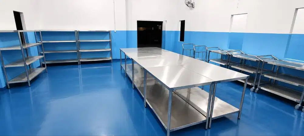 MEJA STAINLESS 1 RAK BAWAH | CUSTOM DAPUR RESTO, CAFE & CATERING