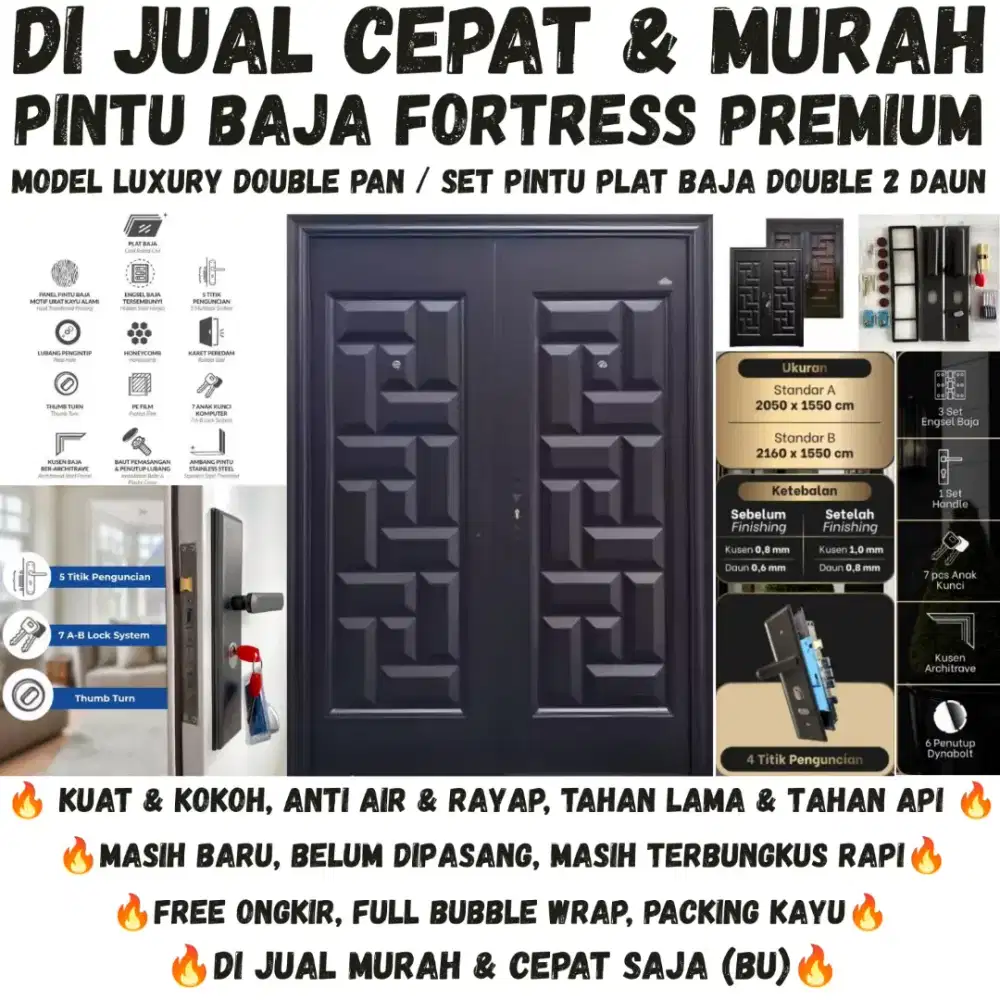Pintu Baja Fortress 2 daun atau double