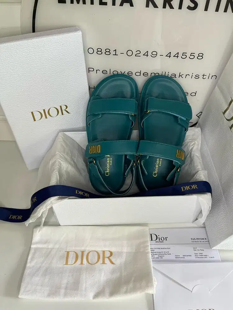 Preloved D'act Sandal Lambskin Powder Blue Authentic