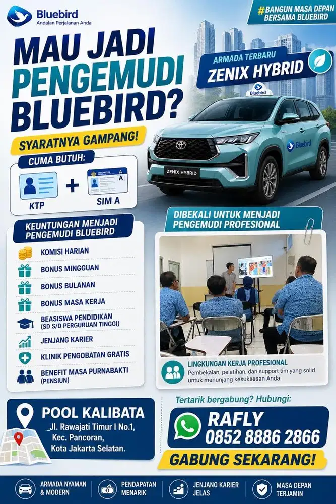 Lowongan Pengemudi Bluebird Pool Kalibata