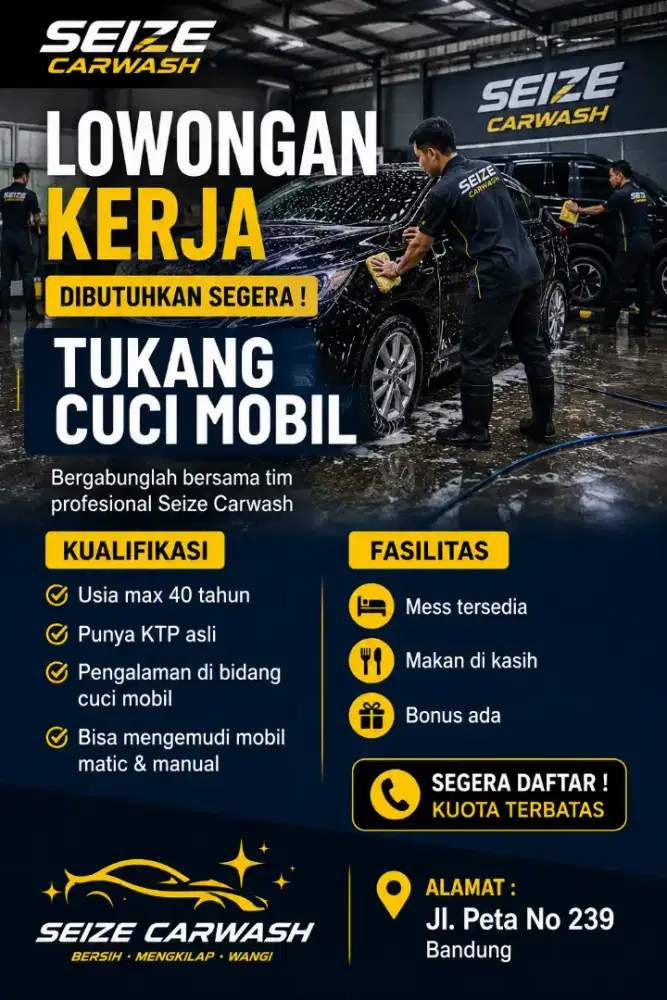 Loker cuci mobil Bandung