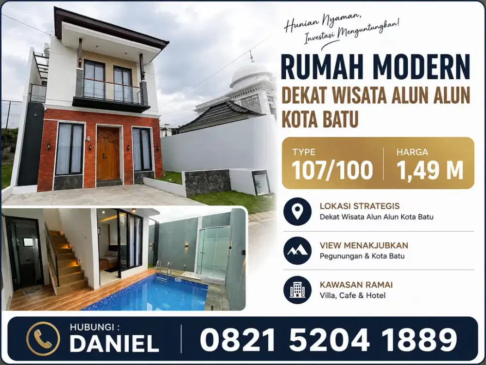 PROMO BULAN INI: Beli Villa Mewah di Batu Free Full Furniture & Surat