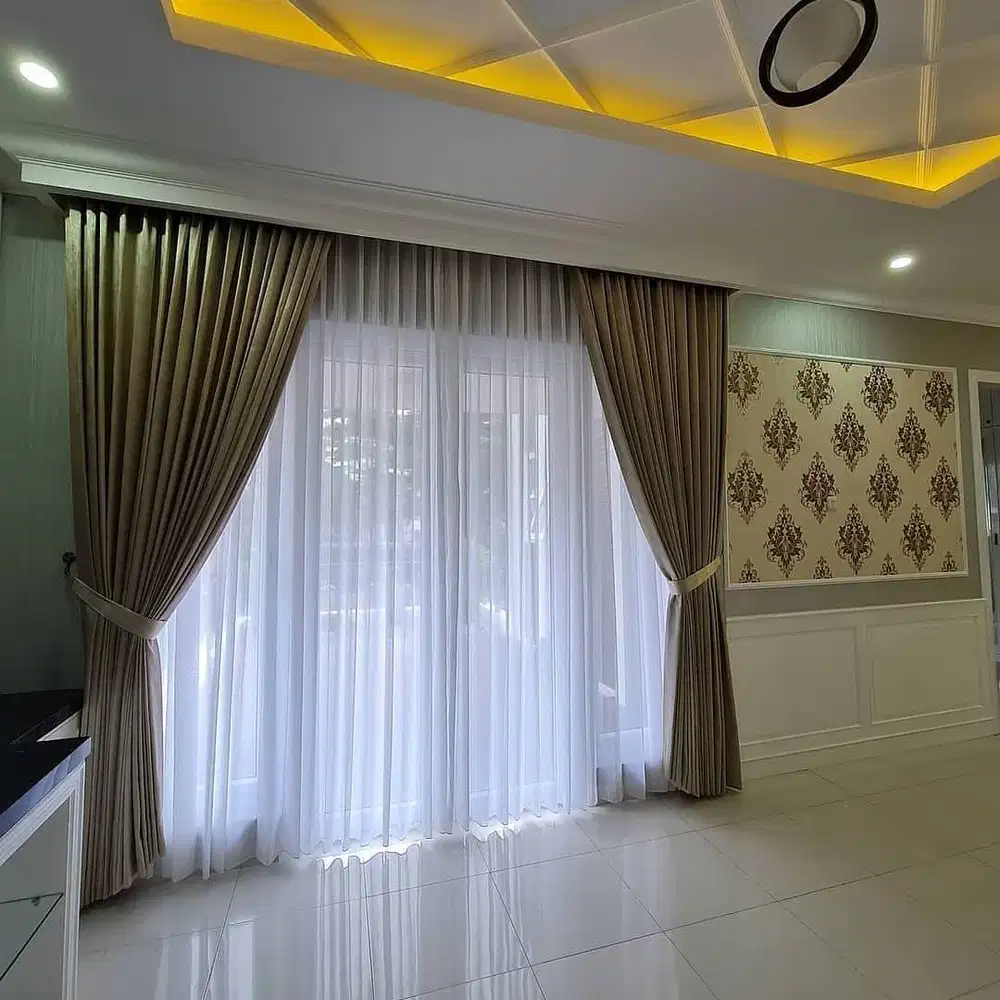 Jasa Pasang Gorden Custom Wallpaper Dinding 3D Gordyn Hordeng Korden