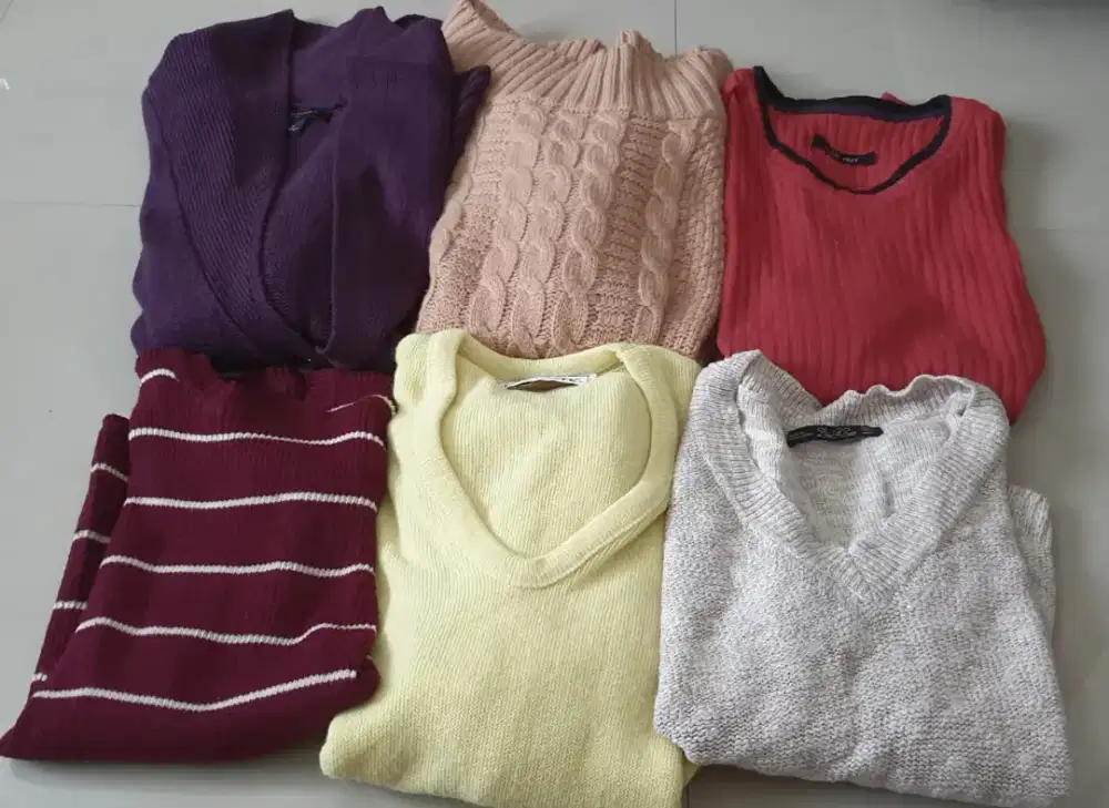 Borongan baju rajut/knite isi 6 pcs bonus 1 pcs