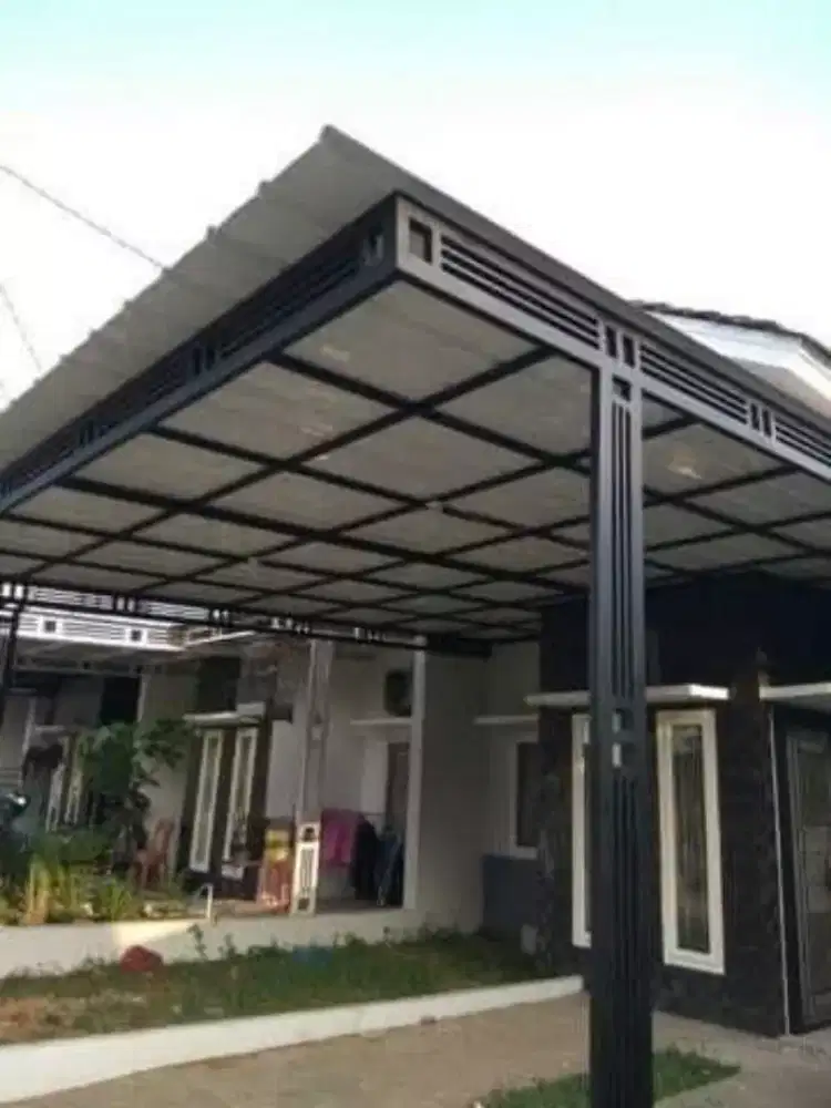Kanopi pagar tralis dan rumah