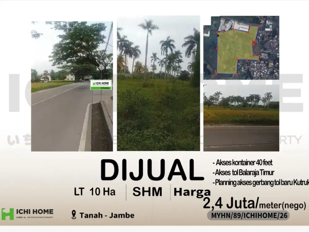 Tanah Strategis Cocok Investasi Sudah SHM di Jambe Tigaraksa Tangerang