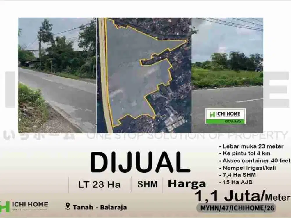 dijuala tanah dibalaraja tangerang