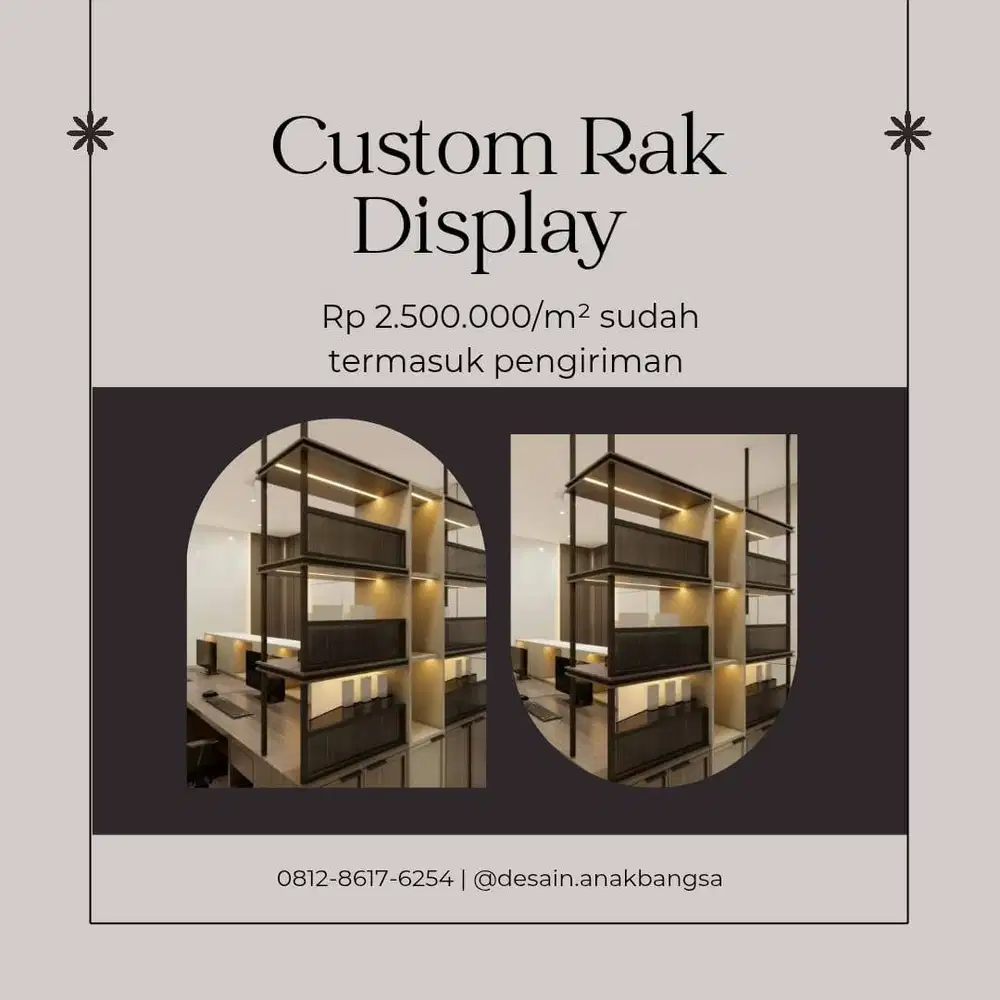 Custom Rak Display Kantor Minimalist