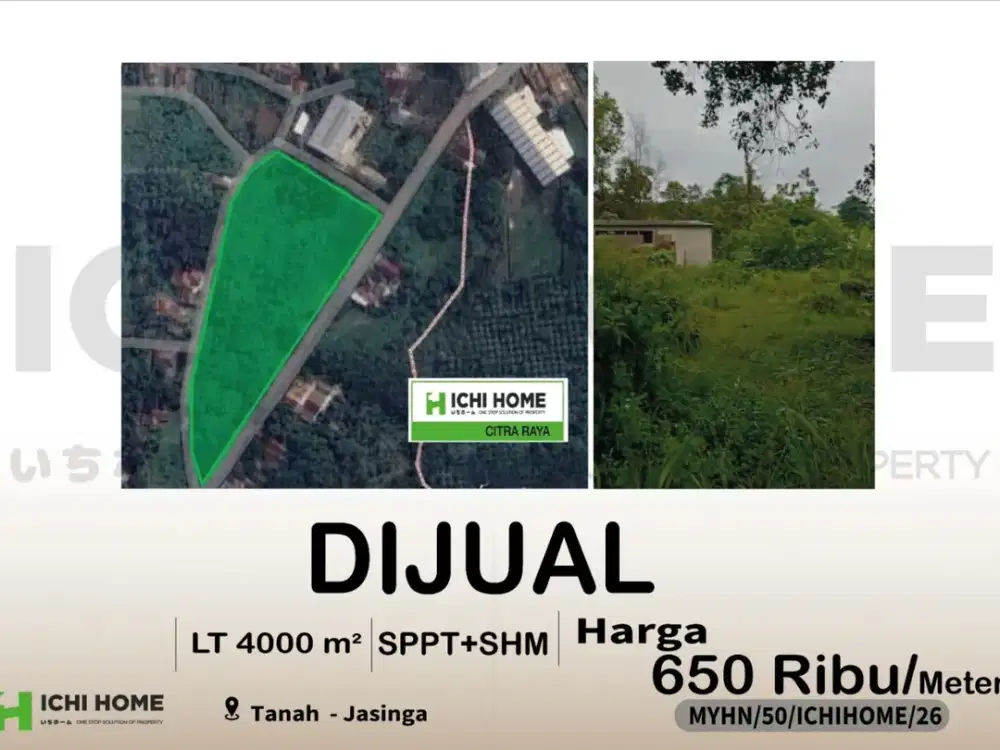 Tanah Siap Pakai Cocok Investasi Sudah SHM di Jasinga Bogor