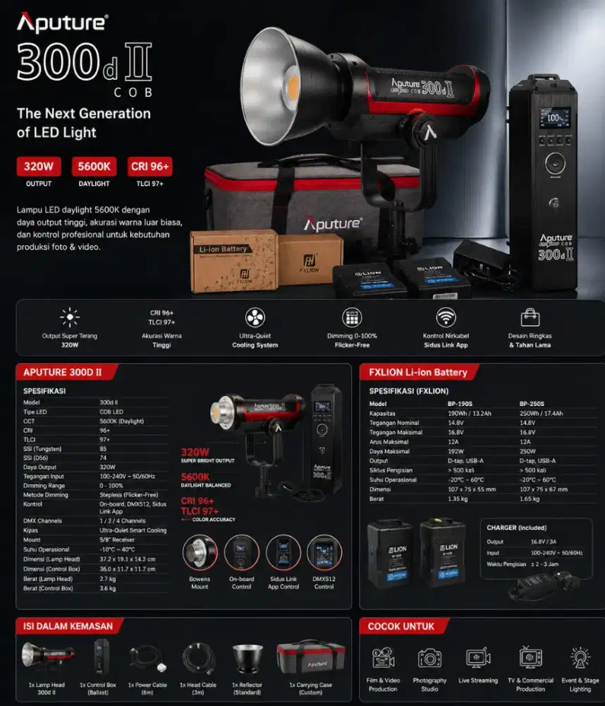 PAKET MURAH APUTURE 300d ii
