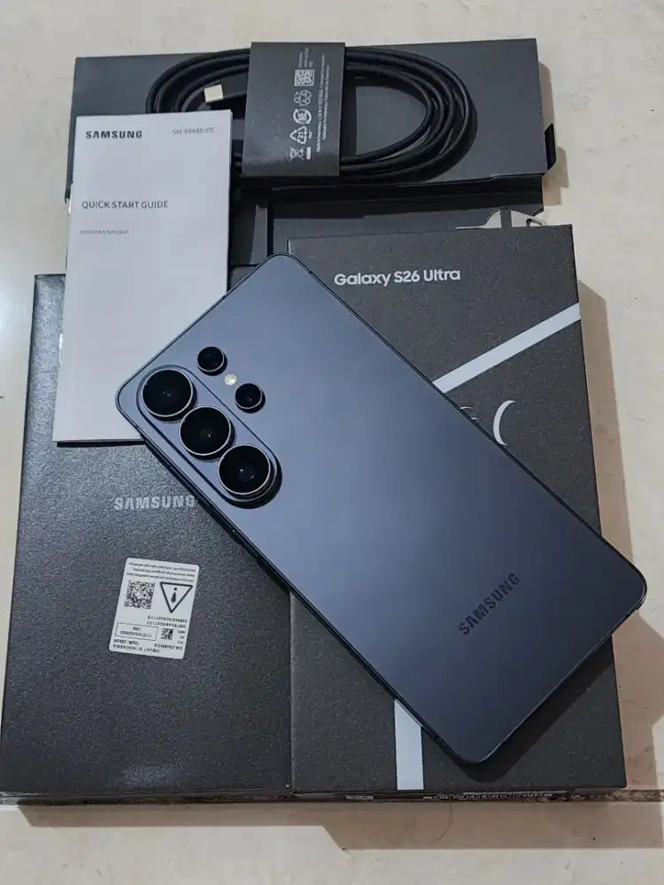 Samsung S26 Ultra 5G 12/256Gb, warna Black SEIN, kondisi 100% Mulus