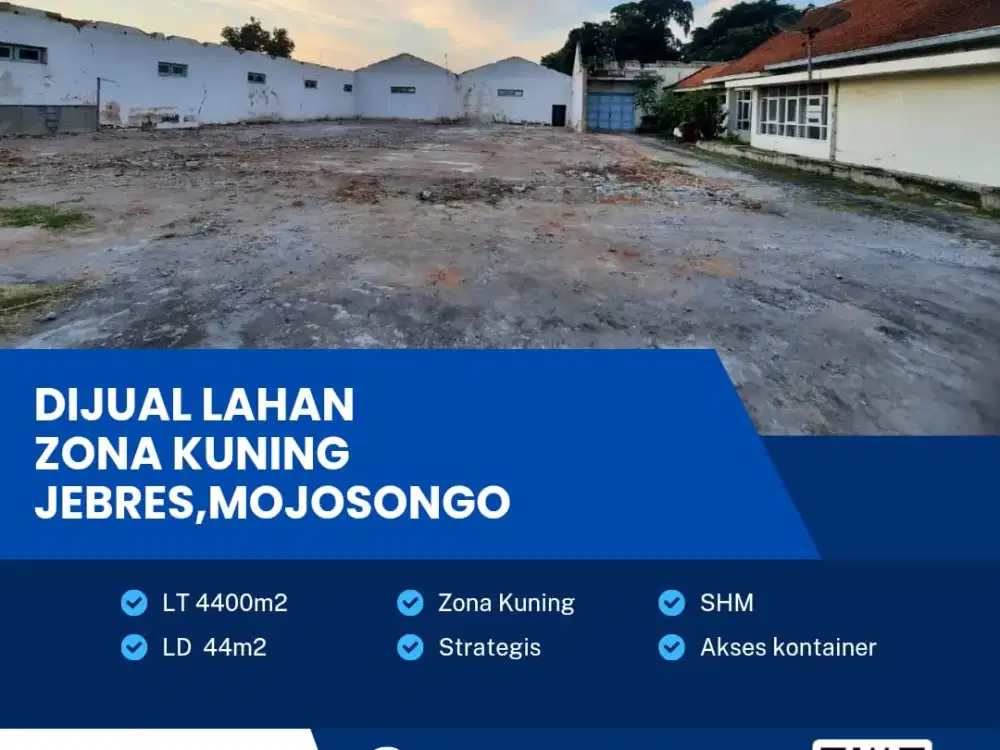 Dijual Lahan Pekarangan Zona Kuning Strategis Jebres, Mojosongo Luas 4400m2