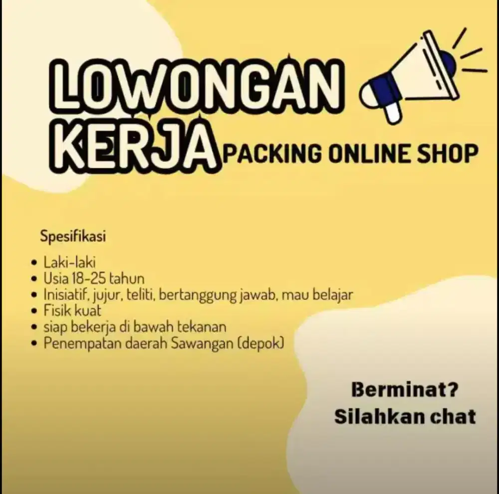 Packing Online shop Cinangka Sawangan Depok