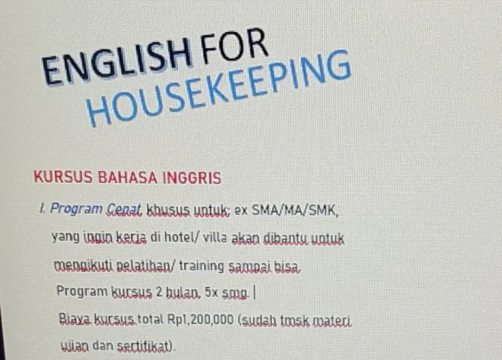 Kursus bahasa lnggris