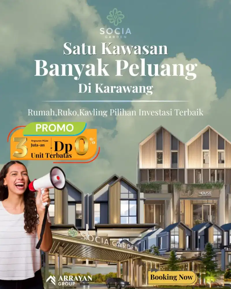 Rumah 2 lantai Fasiltas Kolam Reang,Gym dan Club House