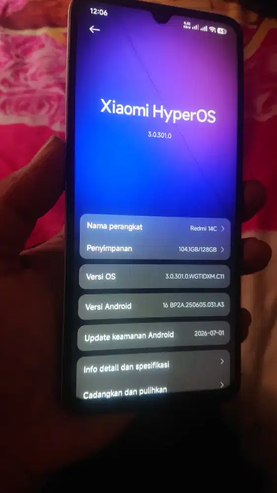 redmi 14c 6/128gb retak sehelai