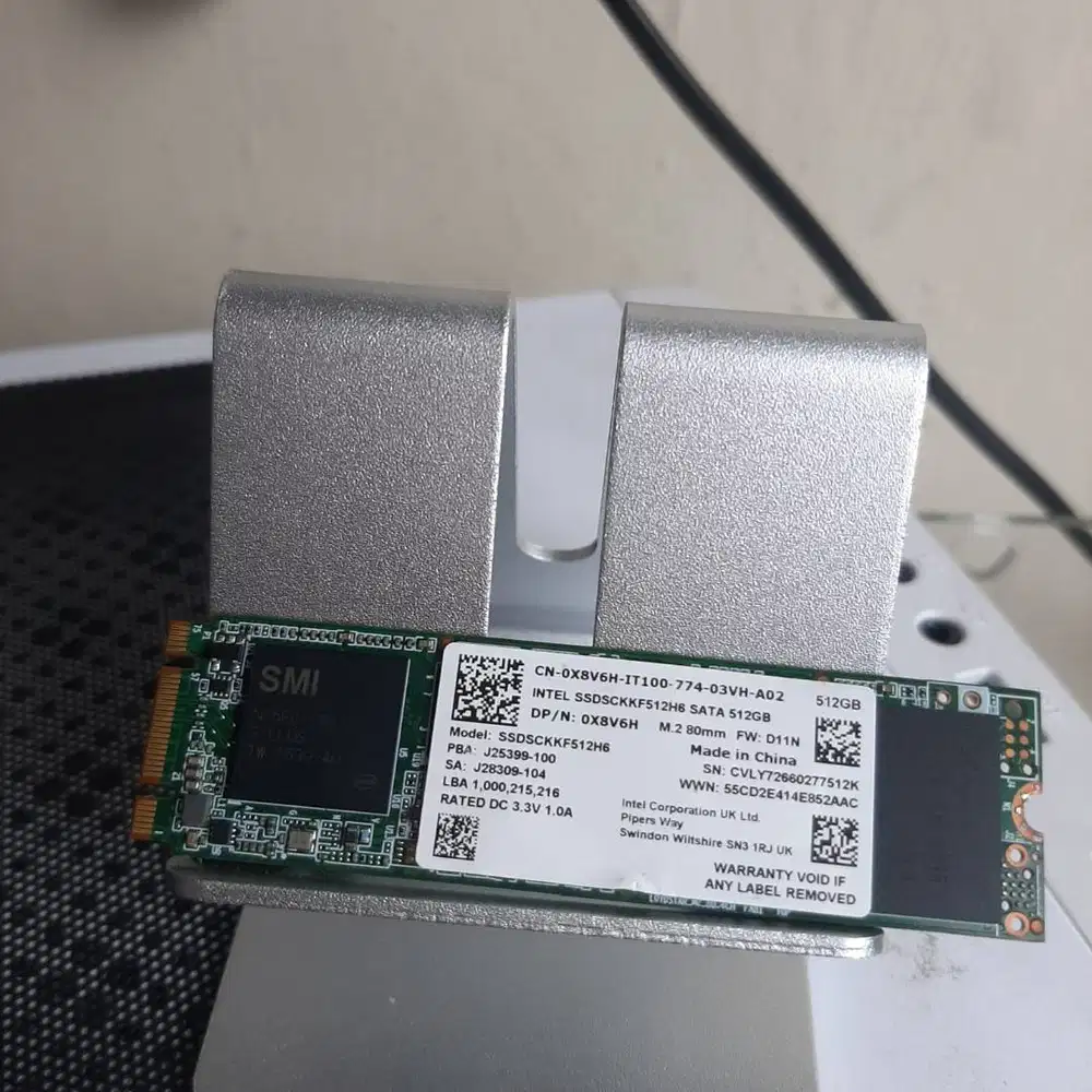 SSD Intel M2 Sata 512GB M.2 2280 SSDSCKKF512H6 bekas media penyimpanan
