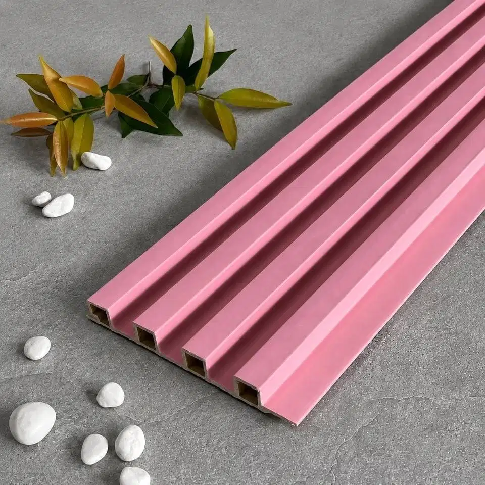WPC Wallpanel Dinding PVC Warna Pink / Wood Panel Wall Panel Dekorasi