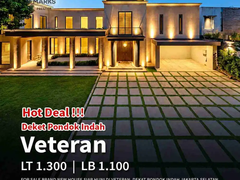 BRAND NEW HOUSE DI VETERAN, DEKAT PONDOK INDAH

 Veteran, Jakarta Selatan
 Dalam komplek eksklusif