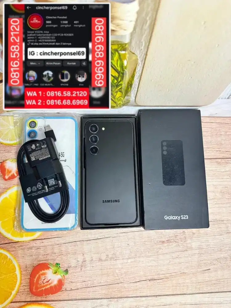 Jual hp Samsung s23 8/256 istimewa siap pakai free adaptor n case
