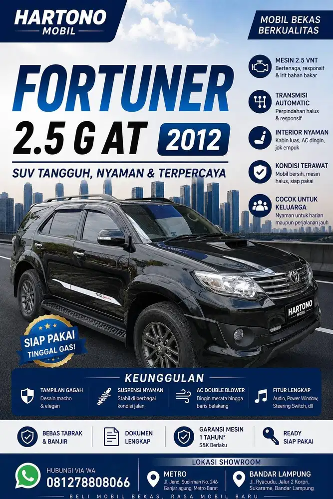 Fortuner 2.5 G AT 2012
